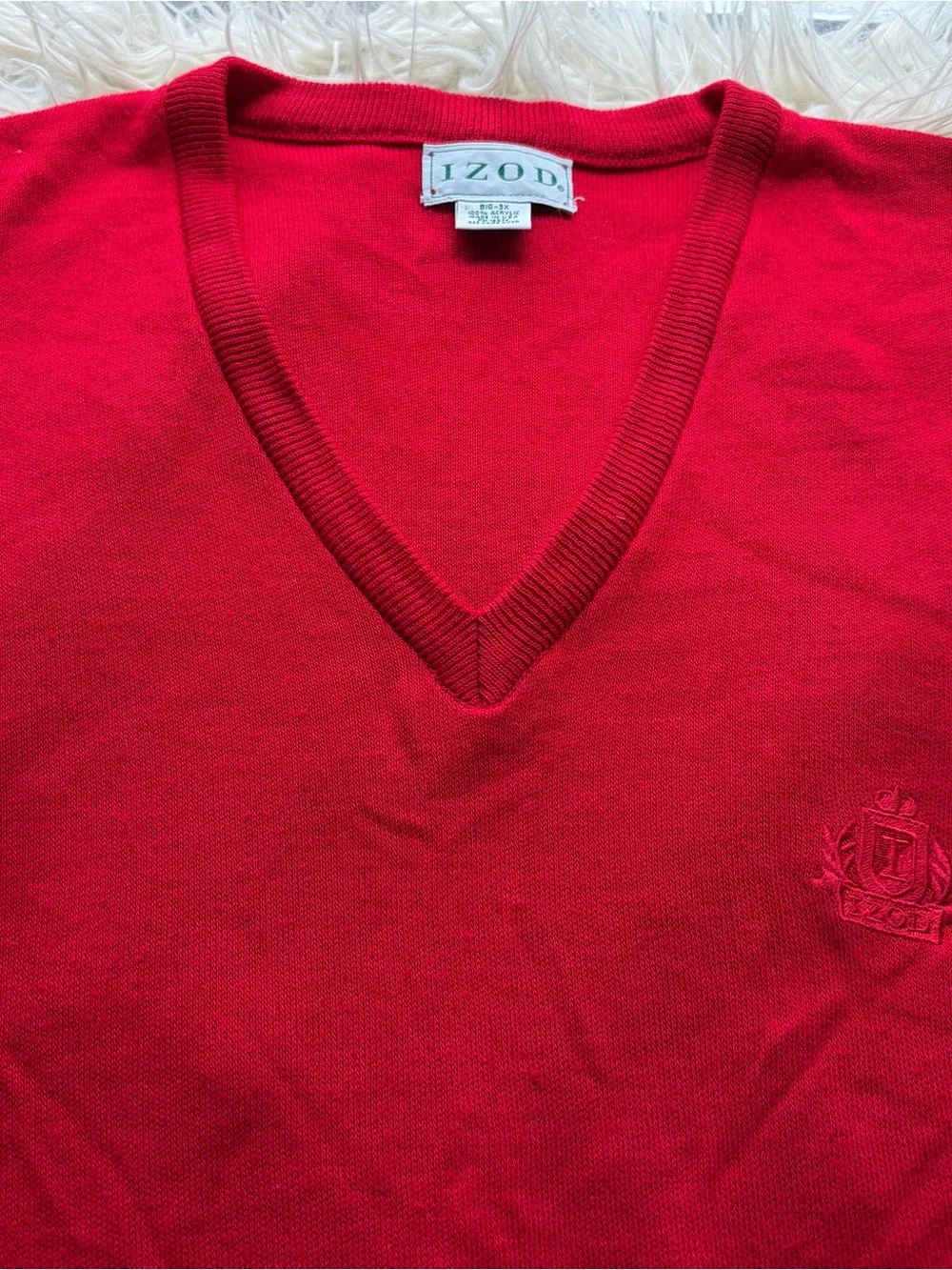 Vintage Izod Red Sleeveless Sweater Vest Men’s Big 3X Casual Preppy USA Made